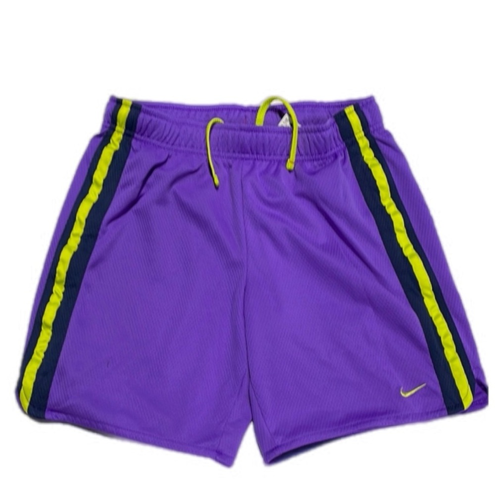 Girl’s Nike Purple Athletic Shorts‎ w/Yellow & Black Stripes - Sz. L 4227